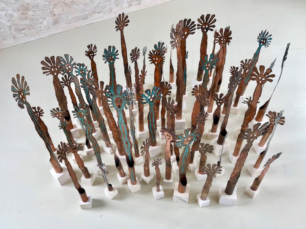 group of Mimi figures installation