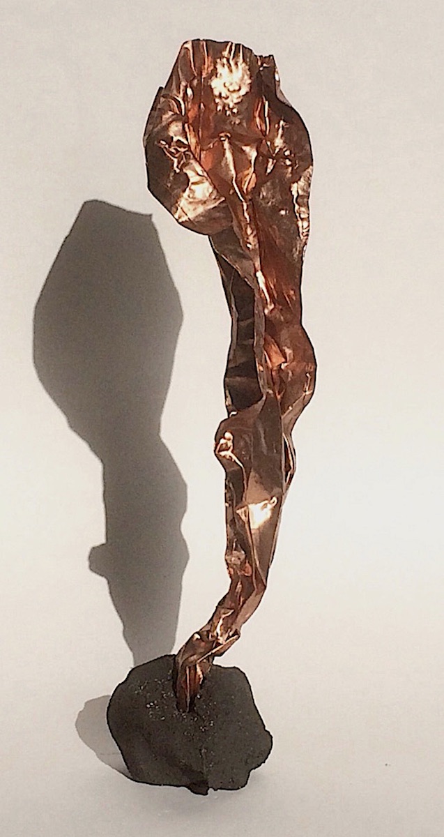 Flame. Black stoneware and copper. 2017